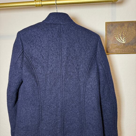 Women's Ellen Tracy Navy Wool Blend Button Front Coat with Pockets Size 4 NEW - Picture 8 of 9